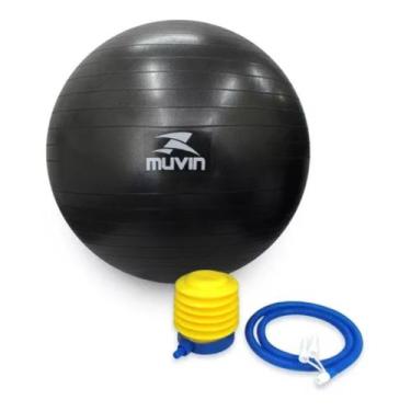 Imagem de Bola Pilates Com Bomba de Ar Preto - PADRAO, 65CM