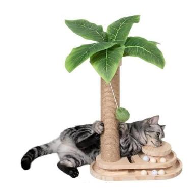 Imagem de Arranhador para Gatos Meowoou 45 cm de Altura com Poste de Sisal e Bri