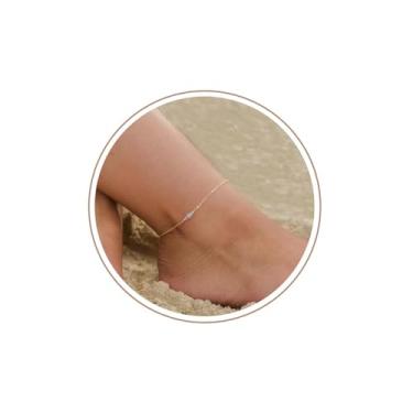 Imagem de Pulseira de tornozelo Kyerlyn Dainty Simples de Corrente para Mulheres Banhado a Ouro 1...