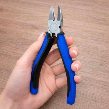 Imagem de Alicate de Corte Diagonal de Precisão 150mm 6 Azul em Aço Inox com Cab