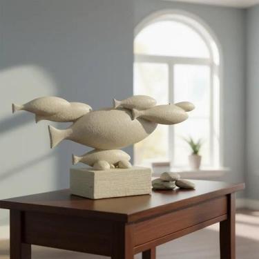 Imagem de Enfeite Decorativo De Mesa Peixes Flutuantes De Resina Areia - Espress