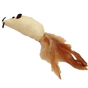 Imagem de Brinquedo Interativo para Gatos Ratinho Catnip c/ penas - Jambo, Ratin