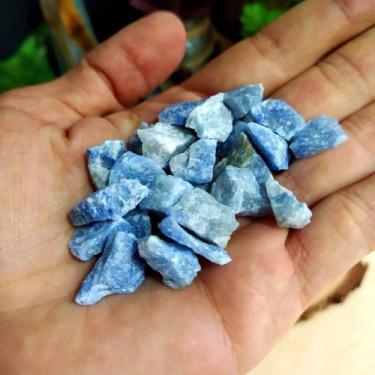 Imagem de Kit 12 Pedras Quartzo Azul Bruto - Cura e Meditação - Cristal Natural 