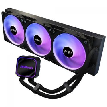 Imagem de Water Cooler ASRock Pro 360, ARGB, 360mm, Intel-AMD, PWM, Preto, 90-AP