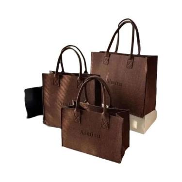 Imagem de Bolsa De Ombro Feminina De Feltro Simples Em Cores Sólidas Grande Capa
