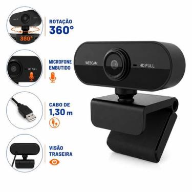 Imagem de Webcam para Home Office Full HD com Microfone Integrado - Webcam com M