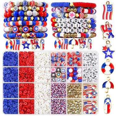 Imagem de Kit de Montagem de Pulseiras Patrióticas 4 de Julho Gionlion