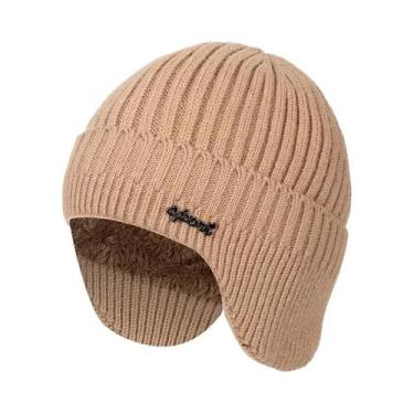 Imagem de Gorro De Inverno Unissex Quente De Tricô Com Protetor De Orelha Elegan