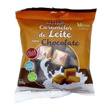 Imagem de Bala Caramelo Diet Leite com Chocolate Hué 100g