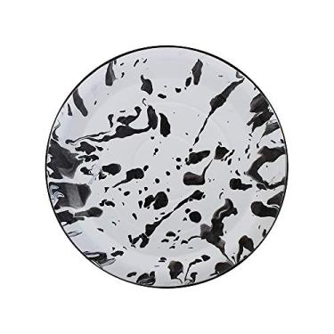 Imagem de Prato para Bolo 32 Esmaltado Marmorizado Preto - Ewel