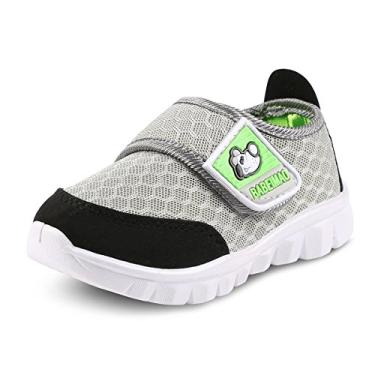 Imagem de Tênis de bebê para meninas, meninos, crianças, respirável, de malha, leve, atlético, para corrida, caminhada, sapatos casuais, Cinza, 5.5 Toddler