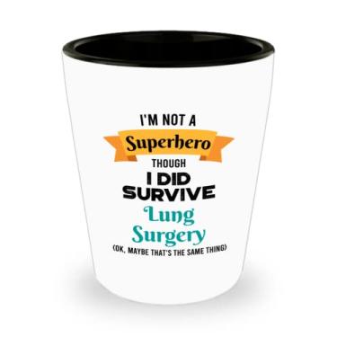 Imagem de Vidro de tiro para sobrevivente de cirurgia pulmonar - Presentes para sobreviventes de cirurgia pulmonar - Copo de cerâmica engraçado