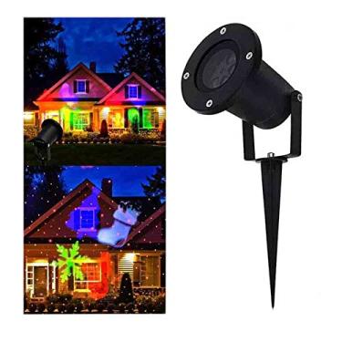 Imagem de Projetor Natal LED Holografico Natalino Espeto Neve Jardim Bivolt Flocos Festas Canhao de Luz