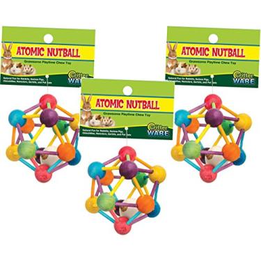 Imagem de (Pacote com 3) Ware Manufacturing Bolas de porca atômica de madeira para animais de estimação pequenos - Grande