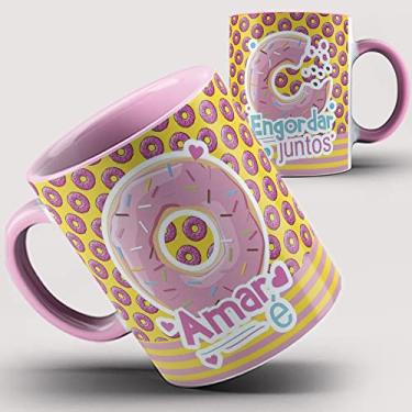 Imagem de Caneca rosa Amar é engordar Juntos 2