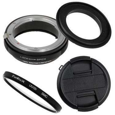 Imagem de Kit de filtro de anel reverso macro Fotodiox de 62 mm compatível com lentes de rosca de filtro de 62 mm para câmeras Nikon F-Mount - com filtro UV, adaptador de controle de abertura mecânico e tampa