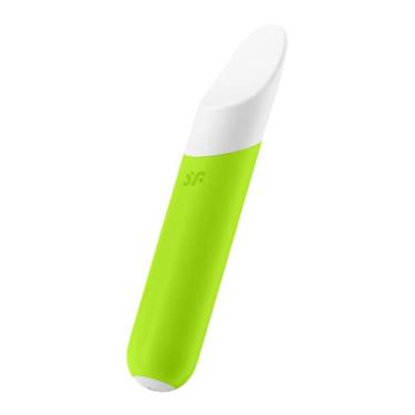 Imagem de Satisfyer Ultra Power Bullet 7 Vibrador de Bala - Estimulador do Clitóris, Massageador Pessoal, Ponta Larga e Ligeiramente Curvada - Portátil, Texturizado, À Prova d'Àgua, Recarregável, 13,5cm (Verde)