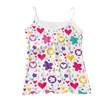 Imagem de Camiseta infantil meninas casual estampa de cartton colete sem mangas regata cropped tops para crianças (rosa choque, 18-24 meses)