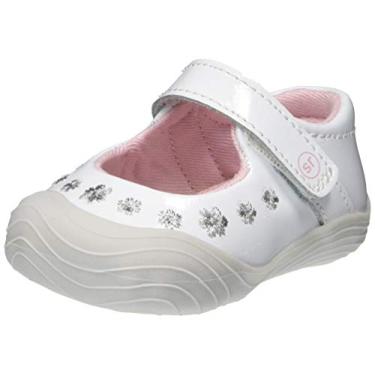 Imagem de Stride Rite Sapatilha unissex infantil Sr Mira Mary Jane, Branco, 1 Infant