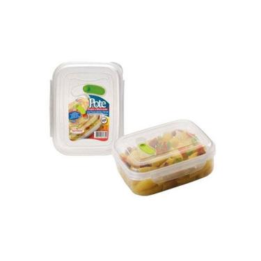 Imagem de Pote De Plastico Retangular Com Tampa E Trava/Valvula 600Ml