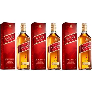 Imagem de Kit 3 Whisky Johnnie Walker Red Label 750ml