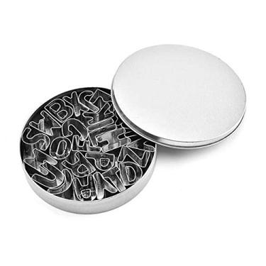 Imagem de ROARINGWILD Molde de biscoito de aço inoxidável 26 alfabeto inglês molde de cozimento de biscoito ferramentas de cozimento