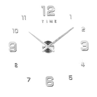 Imagem de Tingpai Relógio de Parede DIY Relógio de Parede Sem Moldu Espelho 3D G nde Mudo Adesivos de Parede pa Sala de estar Deco ção de Casa