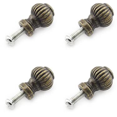 Imagem de SDTC Tech Pacote com 4 puxadores antigos de lanterna mini bronze puxadores de gaveta à moda antiga com parafusos para armário / cômoda / armário / caixa de joias / caixa de presente - 14 x 19 mm