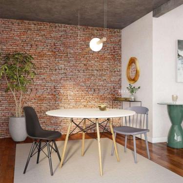 Imagem de mesa de jantar redonda egito branca 120 cm