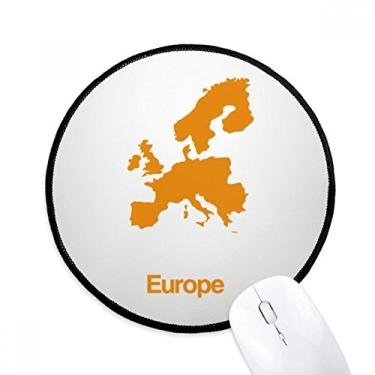 Imagem de Tapete de mouse amarelo europeu ilustração mapa padrão desktop escritório tapete redondo para computador