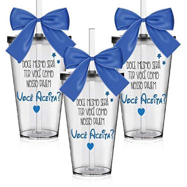 Imagem de Kit 3 Copos Lembrancinha Personalizados para Pajem - Você Aceita