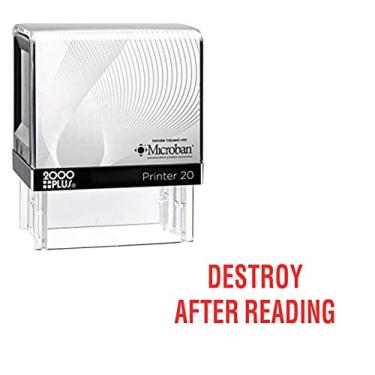 Imagem de Carimbo de borracha Destroy After Reading Cosco Printer Office Auto Ink - tinta vermelha