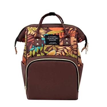 Imagem de Bolsa multifuncional para troca de bebê, bolsas para fraldas, mochila para fraldas, mochila multifuncional fashion 25 * 17 * 40cm para mamãe e papai Alta capacidade