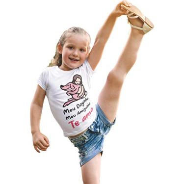 Imagem de Camiseta infantil Meu Doginho Meu Amiguinho Frase Cachorro Branca Tamanho 02