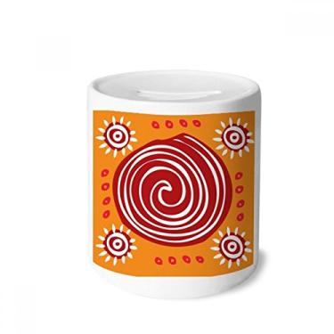 Imagem de DIYthinker Caixa de dinheiro vermelha Totems Civilização Antiga Caixa de cerâmica Porta-moedas Presente de cofrinho