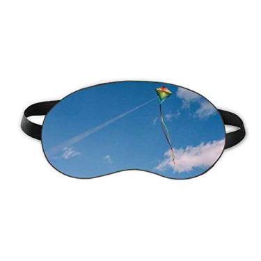 Imagem de Blue Sky White Clouds Kite Sleep Eye Shield Capa macia para sombra noturna