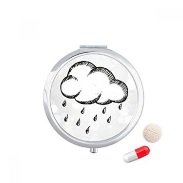Imagem de Capa de comprimidos com estampa de clima chuvoso, caixa de armazenamento de medicamentos, dispensador de contêiner