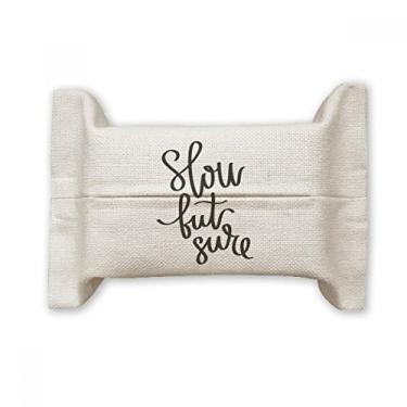 Imagem de Bolsa de linho de algodão com citação Slow But Sure