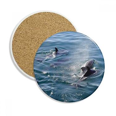 Imagem de Caneca de porta-copos Ocean Killer Whale Nature Picture Caneca de proteção de mesa Pedra absorvente