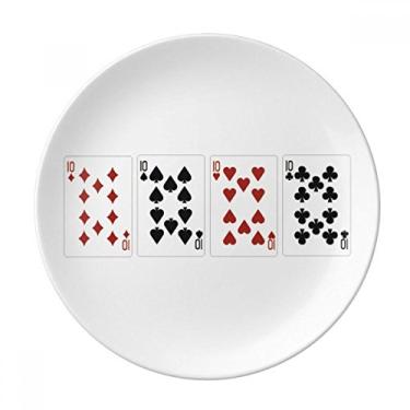 Imagem de Heart Spade Diamond Club 10 Pratos Decorativos de Porcelana Salver Prato de Jantar