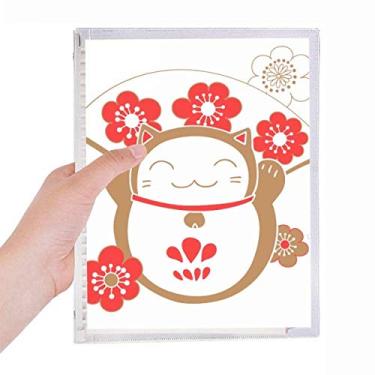 Imagem de Cherry Blossoms Lucky Fortune Cat Japan Caderno de folhas soltas diário recarregável