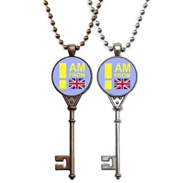 Imagem de OFFbb-USA I Am from United Kingdom Art Deco Gift Fashion Chaveiro Pingente Joias Decoração de Casal