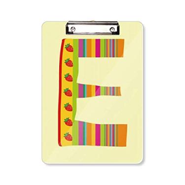 Imagem de E alfabeto morango fruta linda estampa prancheta pasta bloco de escrita placa de suporte A4