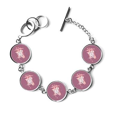 Imagem de DIYthinker Bracelete com pingente de animal pintado de pinto roxo