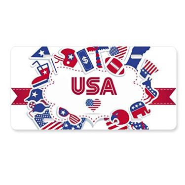 Imagem de DIYthinker Bandeira dos EUA Independence Day Celebration placa de carro decoração de aço inoxidável acessório