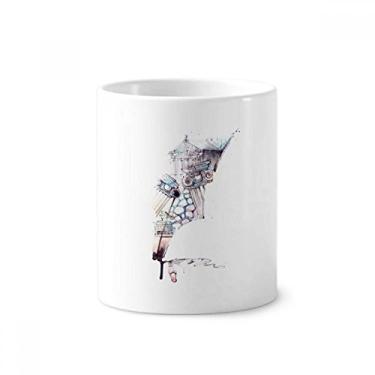 Imagem de Suporte de caneta de pintura em aquarela com arquitetura barroca e suporte para caneta, suporte de cerâmica