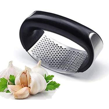 Imagem de (Black) - V-Shine Garlic Presses,Household Manual Garlic Press Device Kitchen Press Rocker,Stainless Steel Garlic Crusher Chopper Mincer,Easy Operate and clean Kitchen for Home Use Tools(Black)