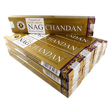 Imagem de Incenso Massala Vijayshree Golden Nag Chandan Cx.6un.15g + Banho Djovia Descarrego