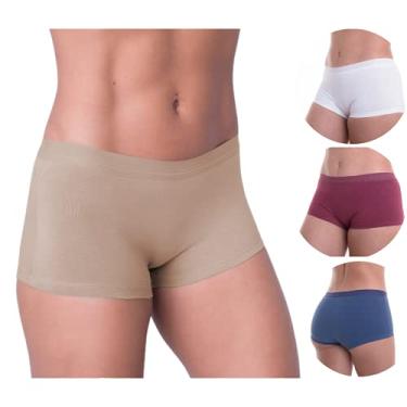 Imagem de Kit 4 Calcinhas Boxer Invisível Shortinho, Algodão (GG 44) …