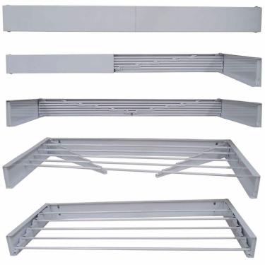 Imagem de Varal Magico 4 varetas Em Aluminio 74cm - Dobravel Branco